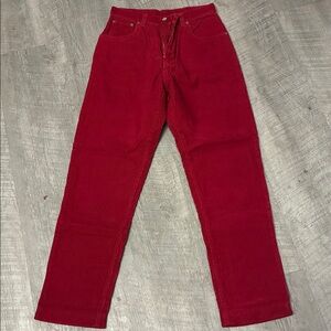 Red corduroy women’s jeans size 8